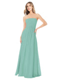 Jade A-Line Strapless Sleeveless Long Bridesmaid Dress Ciel