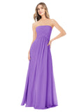 Tahiti A-Line Strapless Sleeveless Long Bridesmaid Dress Ciel