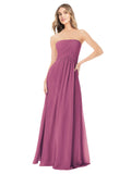 Wild Berry A-Line Strapless Sleeveless Long Bridesmaid Dress Ciel