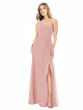 Bliss A-Line One Shoulder Sleeveless Long Bridesmaid Dress Doris