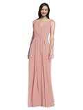 Long A-Line V-Neck Sleeveless Bliss Chiffon Bridesmaid Dress Ezra