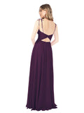 Grape A-Line Strapless, Spaghetti Straps Sleeveless Long Bridesmaid Dress Sainvil