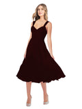 RightBrides Rodney Burgundy Gold A-Line Sweetheart Sleeveless Short Bridesmaid Dress