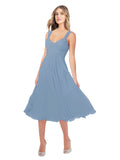 RightBrides Rodney Dusty Blue A-Line Sweetheart Sleeveless Short Bridesmaid Dress