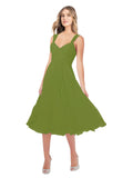 RightBrides Rodney Olive Green A-Line Sweetheart Sleeveless Short Bridesmaid Dress