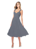 RightBrides Rodney Slate Grey A-Line Sweetheart Sleeveless Short Bridesmaid Dress