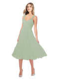 RightBrides Rodney Smoke Green A-Line Sweetheart Sleeveless Short Bridesmaid Dress