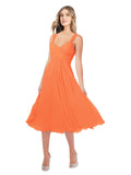 RightBrides Rodney Tangerine Tango A-Line Sweetheart Sleeveless Short Bridesmaid Dress