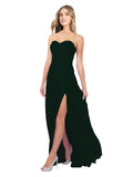 Ever Green A-Line Strapless Sweetheart Sleeveless Long Bridesmaid Dress Fulton