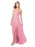 Hot Pink A-Line Strapless Sweetheart Sleeveless Long Bridesmaid Dress Fulton