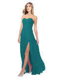 Hunter A-Line Strapless Sweetheart Sleeveless Long Bridesmaid Dress Fulton