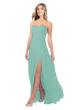 Jade A-Line Strapless Sweetheart Sleeveless Long Bridesmaid Dress Fulton