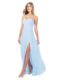 Light Sky Blue A-Line Strapless Sweetheart Sleeveless Long Bridesmaid Dress Fulton