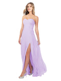 Lilac A-Line Strapless Sweetheart Sleeveless Long Bridesmaid Dress Fulton