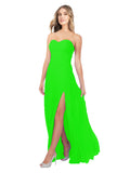 Lime Green A-Line Strapless Sweetheart Sleeveless Long Bridesmaid Dress Fulton