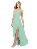 Mint Green A-Line Strapless Sweetheart Sleeveless Long Bridesmaid Dress Fulton