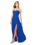 Royal Blue A-Line Strapless Sweetheart Sleeveless Long Bridesmaid Dress Fulton