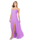 Violet A-Line Strapless Sweetheart Sleeveless Long Bridesmaid Dress Fulton