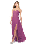 Wild Berry A-Line Strapless Sweetheart Sleeveless Long Bridesmaid Dress Fulton