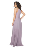 Pink Glow A-Line Halter Sleeveless Long Bridesmaid Dress Zayla