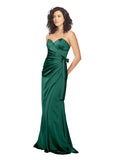 Hunter A-Line Sweetheart Strapless Sleeveless Long Silky Satin Bridesmaid Dress Manuella