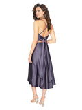 Dusk A-Line Scoop Sleeveless Short Silky Satin Bridesmaid Dress Denisa