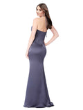 Dusk Mermaid Halter Sleeveless Long Silky Satin Bridesmaid Dress Lynton