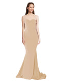 RightBrides Nana Long Mermaid Strapless Sweetheart Floor Length Sleeveless Topaz Stretch Crepe Bridesmaid Dress