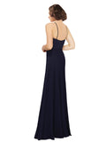 Buy Sheath Scoop Floor Length Spaghetti Staps Long Dark Navy Bridesmaid Dresses Khloe