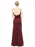 Wholesale Best Mermaid Scoop Floor Length Sleeveless Long Burgundy Bridesmaid Dresses Estella